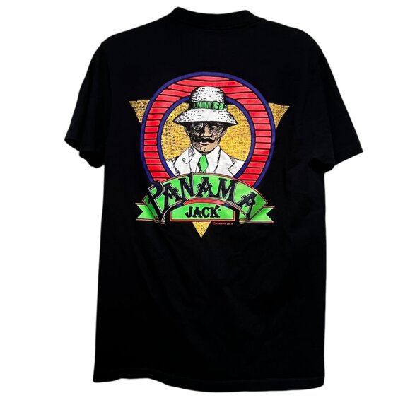 Vintage 90s Panama Jack Florida T-Shirt Single Stitch Size L Black USA - Picture 6 of 8
